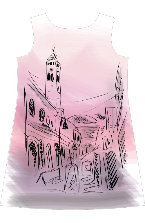 Sarajevo cityscape dress