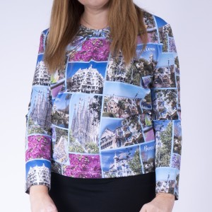 Personalized long sleeve blouse with your photos. Custom women's blouse Barcelona, Spain 
