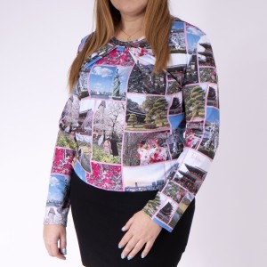 Personalized long sleeve blouse with your photos. Custom women's blouse Tokyo, Japan