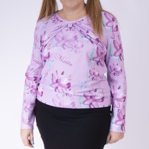 Custom long sleeve blouse with your flower drawing and text. Personalized women's blouse 