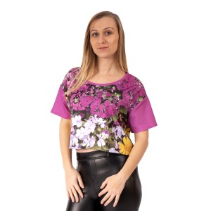 Create your own crop top with flower photo. Personalized girl's blouse 