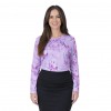Custom long sleeve blouse with your flower drawing and text. Personalized women's blouse 
