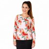 Personalized long sleeve blouse with your flower drawing. Custom women's blouse 