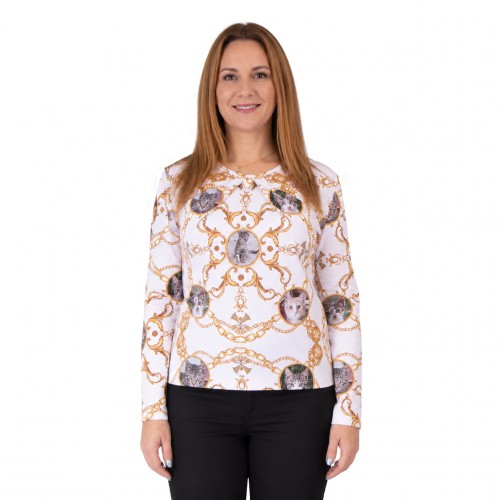 Personalized long sleeve blouse with photos of your pets. Custom women's blouse with cats Personalized long sleeve blouse with photos of your pets. Custom women's blouse with cats