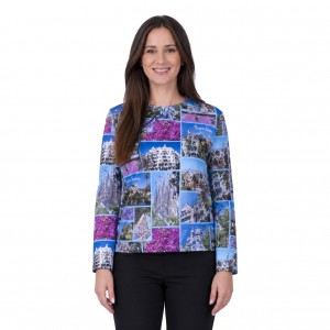 Personalized long sleeve blouse with your photos. Custom women's blouse Barcelona, Spain 