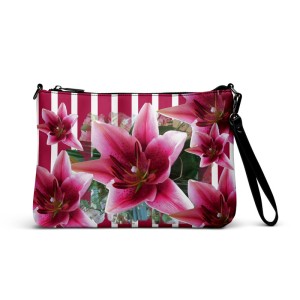 Custom All-Over Print Crossbody Bag with your photo of flowers 