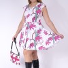 Custom summer dress with your flower drawing. Personalized women's full skirt dress 