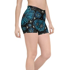 Custom All-Over Print Shorts with Your Flowers Drawing Inverted Filter 