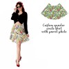 Custom women's quarter circle skirt with your parrot's photo. Personalized women's midi skirt