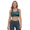 Custom All-Over Print Sports Bra with Your Flower Drawing Inverted Filter 