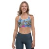 Custom All-Over Print Sports Bra with Your Photos. Barcelona Inspired Sports Top 