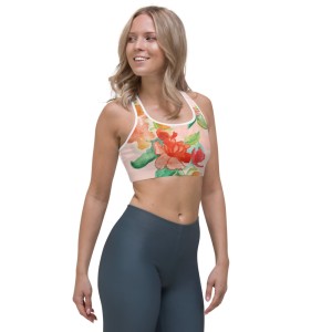 Custom All-Over Print Sports Bra with Your Painting with Watercolor 