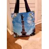 All-Over Print Custom Tote Bag with your Photo and Blue flowers. Original bag you can personalize 